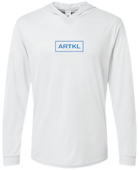 a white hoodie with the word artkl on it